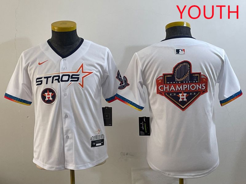 Youth Houston Astros Blank White Fourth generation Joint Name 2025 Nike MLB Jersey style 15